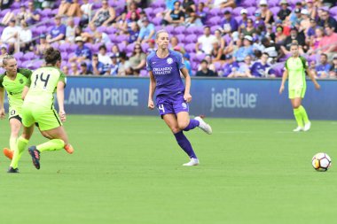 Orlando Pride 21 Temmuz 2018 'de Orlando Florida' daki Exploria Stadyumu 'nda Seattle Reign FC' ye ev sahipliği yapmaktadır. Fotoğraf: Marty Jean-Louis