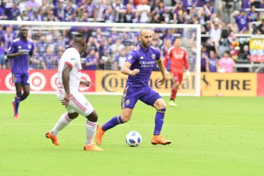 Orlando City, 31 Mart 2018 tarihinde Orlando Florida 'daki Exploria Stadyumu' nda New York Red Bulls 'a ev sahipliği yapmaktadır. Fotoğraf: Marty Jean-Louis