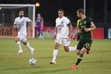 Los Angeles Galaksisi, 14 Temmuz 2020 'de Orlando Florida ABD' deki ESPN Vahşi Spor Dünyası 'nda düzenlenen MLS Sırt Turnuvası sırasında Portland Timbers ile karşı karşıya geldi..