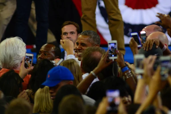 Presidente Barack Obama Organizó Mitin Campaña Para Candidata Presidencial Hillary — Foto de Stock