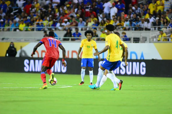 Brasil Enfrenta Haití Durante Copa América Centenario Orlando Florida Camping —  Fotos de Stock