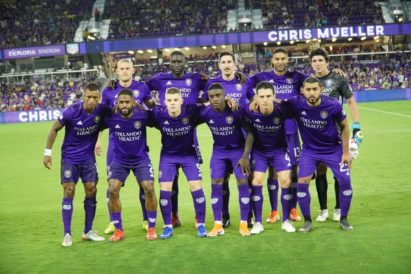 Orlando City Otthont Philadelphia Unió Exploria Stadium Orlando Florida Szerdán — Stock Fotó