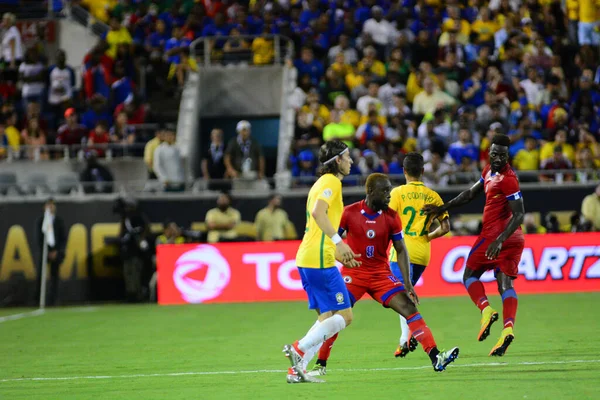 Brazylia Twarzą Haiti Podczas Copa America Centenario Orlando Florida Camping — Zdjęcie stockowe