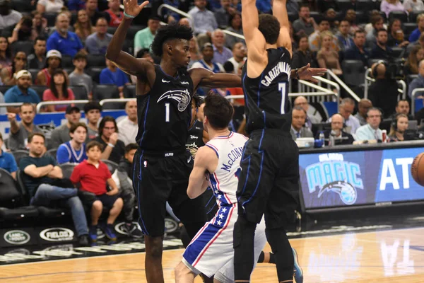 Orlando Magic Hostí Philadelphia 76Ers Amway Aréně Orlandu Floridě Pondělí — Stock fotografie