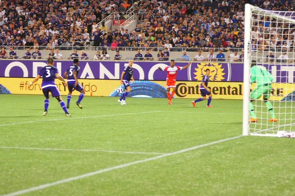 Orlando City Hospeda Galaxy Estádio Mundial Camping Orlando Florida Maio — Fotografia de Stock