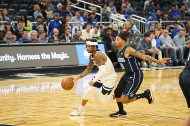 Orlando Magic 28 Şubat 2020 tarihinde Orlando Florida 'da Amway Center' da Minnesota Timberwolves 'a ev sahipliği yapar..  
