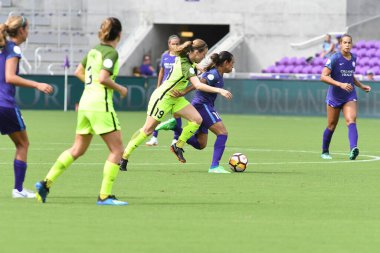 Orlando Pride 21 Temmuz 2018 'de Orlando Florida' daki Exploria Stadyumu 'nda Seattle Reign FC' ye ev sahipliği yapmaktadır. Fotoğraf: Marty Jean-Louis