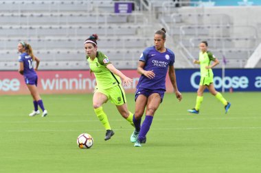 Orlando Pride 21 Temmuz 2018 'de Orlando Florida' daki Exploria Stadyumu 'nda Seattle Reign FC' ye ev sahipliği yapmaktadır. Fotoğraf: Marty Jean-Louis