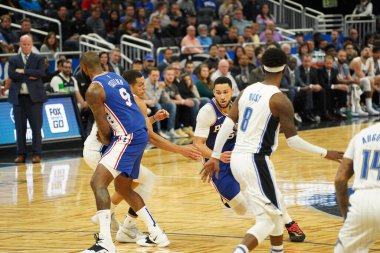 Orlando Magic, Philadelphia 76ers 'ı 13 Kasım 2019 Çarşamba günü Amway Center' da ağırlamaktadır. Fotoğraf: Marty Jean-Louis