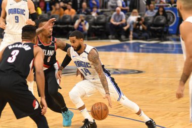 Orlando Magic 25 Ekim 2018 'de Orlando Florida' daki Amway Center 'da Portland Trail Blazers' ı sunar..  