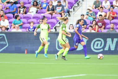 Orlando Pride 21 Temmuz 2018 'de Orlando Florida' daki Exploria Stadyumu 'nda Seattle Reign FC' ye ev sahipliği yapmaktadır. Fotoğraf: Marty Jean-Louis