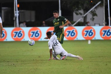 Los Angeles Galaksisi, 14 Temmuz 2020 'de Orlando Florida ABD' deki ESPN Vahşi Spor Dünyası 'nda düzenlenen MLS Sırt Turnuvası sırasında Portland Timbers ile karşı karşıya geldi.