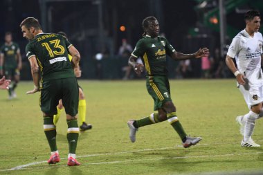Los Angeles Galaksisi, 14 Temmuz 2020 'de Orlando Florida ABD' deki ESPN Vahşi Spor Dünyası 'nda düzenlenen MLS Sırt Turnuvası sırasında Portland Timbers ile karşı karşıya geldi..
