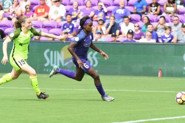 Orlando Pride 21 Temmuz 2018 'de Orlando Florida' daki Exploria Stadyumu 'nda Seattle Reign FC' ye ev sahipliği yapmaktadır. Fotoğraf: Marty Jean-Louis
