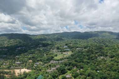 Güzel manzaranın havadan görünüşü