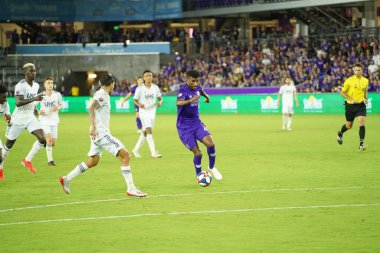 Orlando City SC, 19 Haziran 2019 Çarşamba günü Orlando 'daki Exploria Stadyumu' nda düzenlenen ABD Açık Kupası sırasında New England Devrimi 'ne ev sahipliği yaptı.
