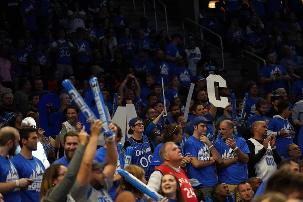 Orlando Magic Hosts Toronto Rapters Během Prvního Kola Play Nba — Stock fotografie