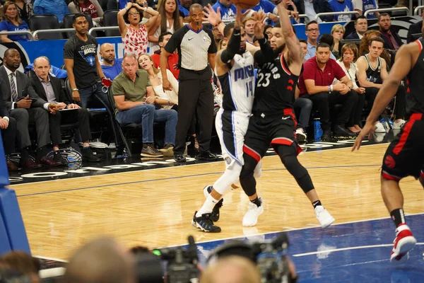 Orlando Magic Hosts Toronto Rapters Время Первого Раунда Плей Офф — стоковое фото