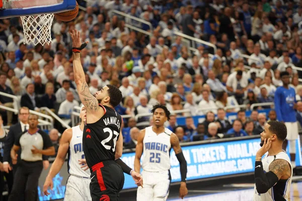 Orlando Magic Hospeda Toronto Rapters Durante Playoff Nba Amway Arena — Fotografia de Stock