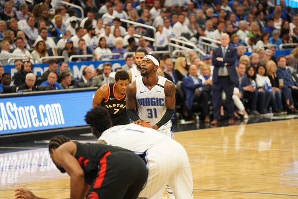 Orlando Magic Hosts Toronto Rapters Během Prvního Kola Play Nba — Stock fotografie