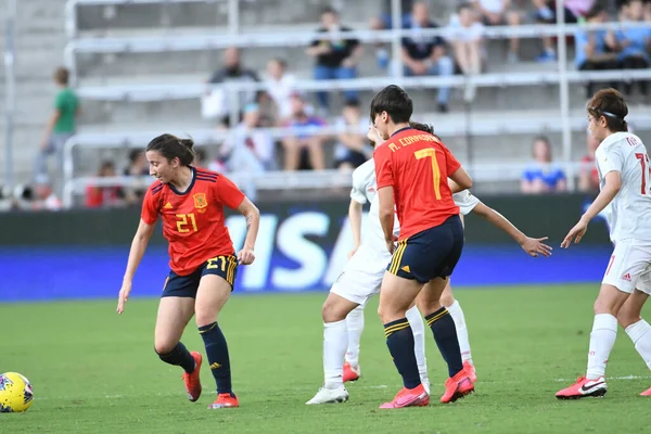 Spanje Japan Match Tijdens 2020 Shebelieves Cup Het Exploria Stadium — Stockfoto