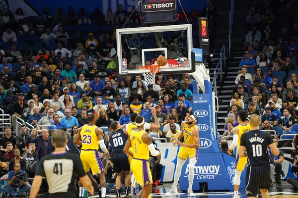 Orlando Magic Acoge Los Angeles Lakers Amway Center Orlando Forida — Foto de Stock