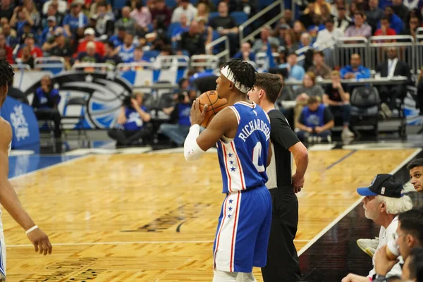 Orlando Magic Φιλοξενεί Τους Philadelphia 76Ers Στο Amway Arena Στο — Φωτογραφία Αρχείου