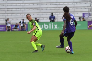 Orlando Pride 21 Temmuz 2018 'de Orlando Florida' daki Exploria Stadyumu 'nda Seattle Reign FC' ye ev sahipliği yapmaktadır. Fotoğraf: Marty Jean-Louis