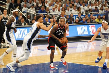 Orlando Magic 19 Nisan 2019 Cuma günü Orlando Florida 'daki Amway Arena' daki NBA Playoff 1 'de Toronto Rapçileri' ne ev sahipliği yapıyor.