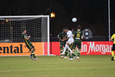 Los Angeles Galaksisi, 14 Temmuz 2020 'de Orlando Florida ABD' deki ESPN Vahşi Spor Dünyası 'nda düzenlenen MLS Sırt Turnuvası sırasında Portland Timbers ile karşı karşıya geldi.