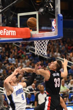Orlando Magic 25 Ekim 2018 'de Orlando Florida' daki Amway Center 'da Portland Trail Blazers' ı sunar.. 