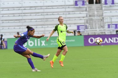 Orlando Pride 21 Temmuz 2018 'de Orlando Florida' daki Exploria Stadyumu 'nda Seattle Reign FC' ye ev sahipliği yapmaktadır. Fotoğraf: Marty Jean-Louis