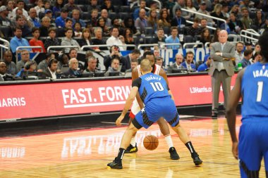 Orlando Magic, 13 Aralık 2019 Cuma günü Orlando, Florida 'daki Amway Center' da Houston Rockets 'a ev sahipliği yapıyor..