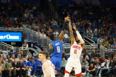 Orlando Magic, 13 Aralık 2019 Cuma günü Orlando, Florida 'daki Amway Center' da Houston Rockets 'a ev sahipliği yapıyor.