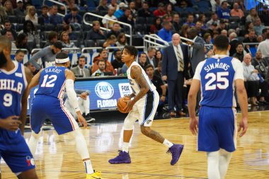 Orlando Magic, Philadelphia 76ers 'ı 13 Kasım 2019 Çarşamba günü Amway Center' da ağırlamaktadır. Fotoğraf: Marty Jean-Louis