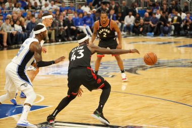 Orlando Magic 19 Nisan 2019 Cuma günü Orlando Florida 'daki Amway Arena' daki NBA Playoff 1 'de Toronto Rapçileri' ne ev sahipliği yapıyor.