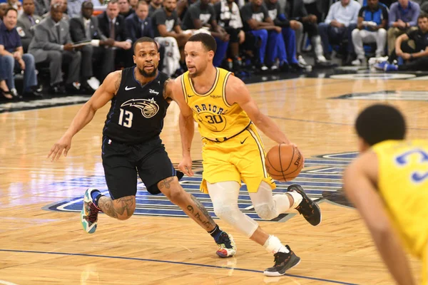 Die Orlando Magic Empfangen Donnerstag Februar 2019 Die Golden State — Stockfoto