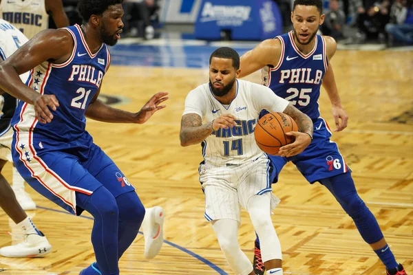 Orlando Magic Φιλοξενεί Τους Philadelphia 76Ers Στο Amway Center Στο — Φωτογραφία Αρχείου