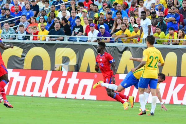 Brasil Enfrenta Haiti Durante Centenário Copa América Orlando Florida Camping — Fotografia de Stock