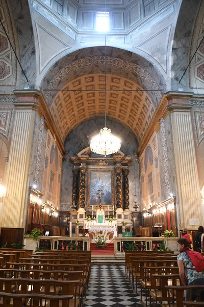 Interior Uma Pequena Igreja França — Fotografia de Stock