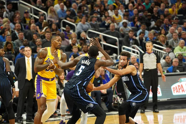 Orlando Magic Φιλοξενεί Τους Lakers Στο Amway Center Στο Orlando — Φωτογραφία Αρχείου