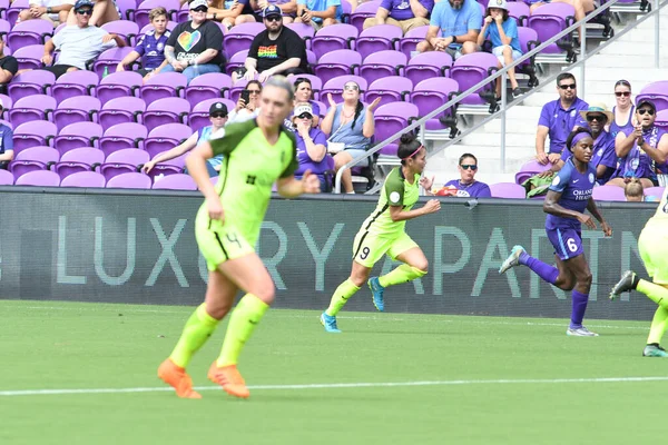 Orlando Pride 21 Temmuz 2018 'de Orlando Florida' daki Exploria Stadyumu 'nda Seattle Reign FC' ye ev sahipliği yapmaktadır. Fotoğraf: Marty Jean-Louis