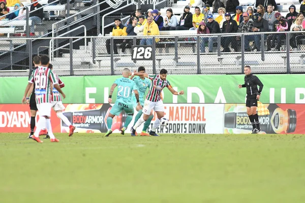 Fluminense Barcelona Během Floridského Poháru Stadionu Spectrum Ledna 2018 Orlandu — Stock fotografie