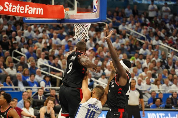 Orlando Magic Házigazdák Toronto Rapters Alatt Nba Rájátszás Forduló Amway — Stock Fotó