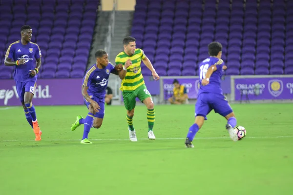 Orlando City Värd För Tampa Rowdies Orlando City Stadium Den — Stockfoto