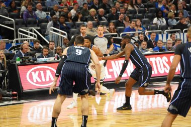 Orlando Magic 28 Şubat 2020 tarihinde Orlando Florida 'da Amway Center' da Minnesota Timberwolves 'a ev sahipliği yapar..  