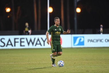 Los Angeles Galaksisi, 14 Temmuz 2020 'de Orlando Florida ABD' deki ESPN Vahşi Spor Dünyası 'nda düzenlenen MLS Sırt Turnuvası sırasında Portland Timbers ile karşı karşıya geldi.