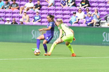Orlando Pride 21 Temmuz 2018 'de Orlando Florida' daki Exploria Stadyumu 'nda Seattle Reign FC' ye ev sahipliği yapmaktadır. Fotoğraf: Marty Jean-Louis