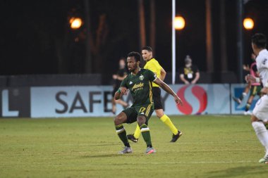 Los Angeles Galaksisi, 14 Temmuz 2020 'de Orlando Florida ABD' deki ESPN Vahşi Spor Dünyası 'nda düzenlenen MLS Sırt Turnuvası sırasında Portland Timbers ile karşı karşıya geldi.