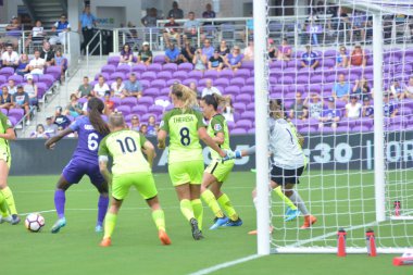 Orlando Pride 21 Temmuz 2018 'de Orlando Florida' daki Exploria Stadyumu 'nda Seattle Reign FC' ye ev sahipliği yapmaktadır. Fotoğraf: Marty Jean-Louis